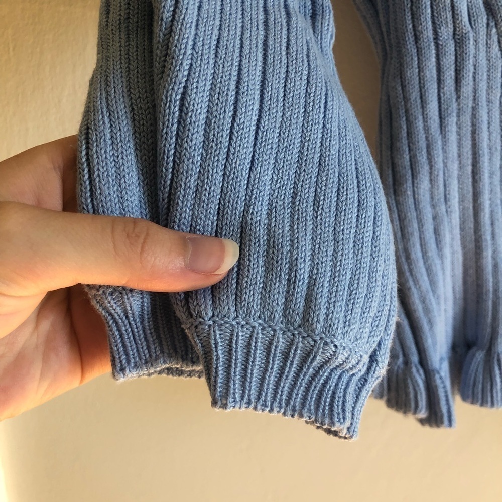 Vestique Baby Blue Ribbed Sweater Blouse Medium - Picture 5 of 9